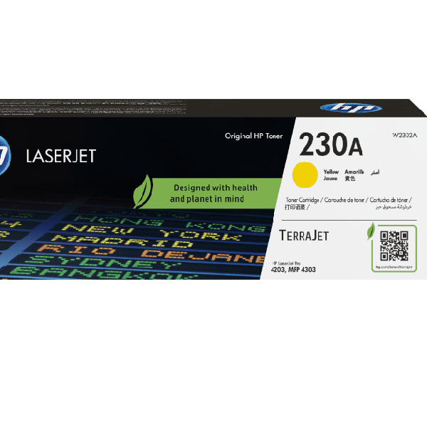 cartucho TONER HP W2302A (230A) L.J. YELLOW 1,800 PAGS original