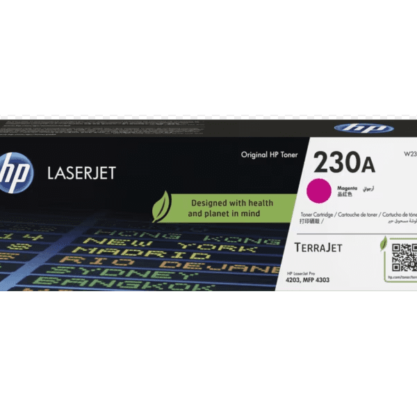 cartucho TONER HP W2303A (230A) L.J. MAGENTA 1,800 PAGS